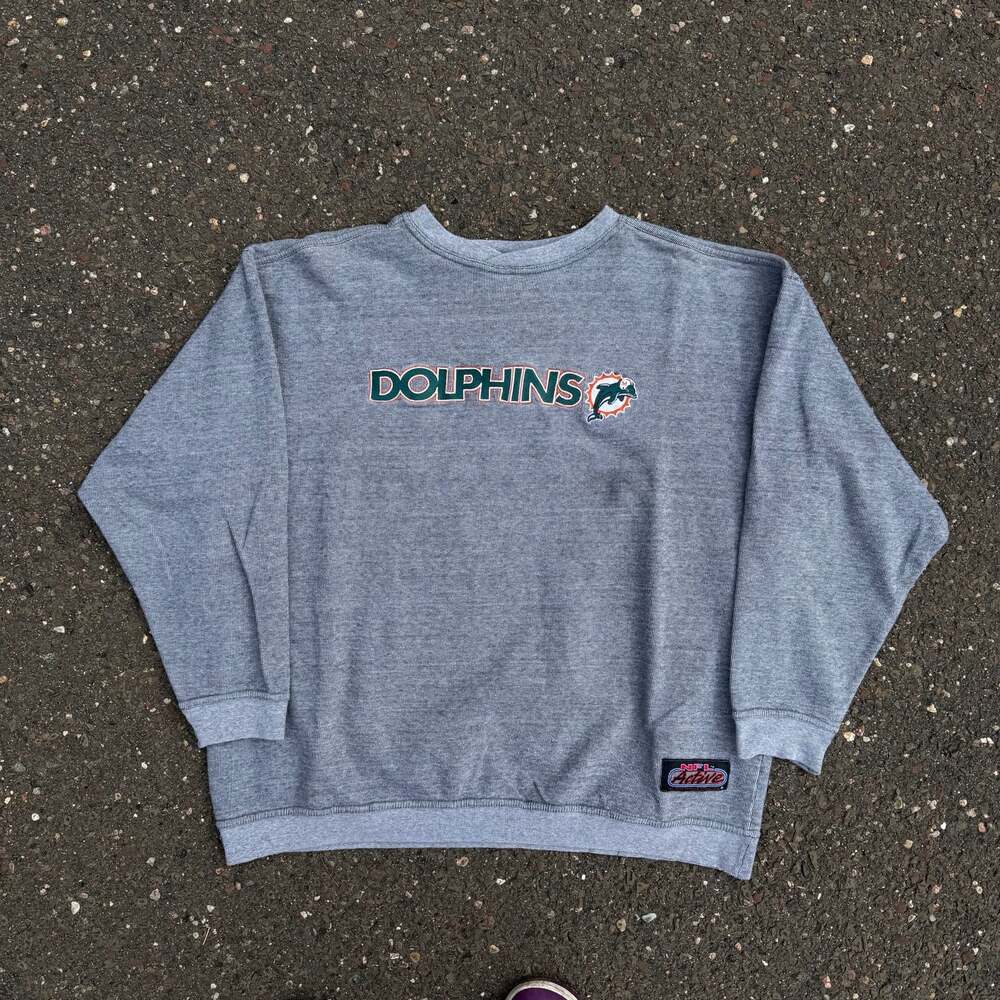 Vintage 1997 Miami Dolphins NFL Active Embroidered Crewneck Sweatshirt XL